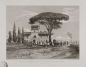 Villa Santucci quartier generale francese, acquaforte di Domenico Amici su disegno di Carlo Werner in “Vedute dell’assedio di Roma del 1849” (Biblioteca di Storia moderna e contemporanea, Roma)