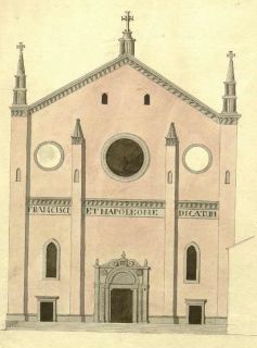 Disegno della facciata della Chiesa di S. Francesco di et&agrave; napoleonica.