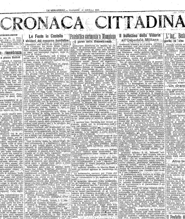 La Sentinella, 12 giugno 1923